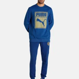 Puma Graphic Royal Blue Regular Fit Printed Cotton Sweatshirt image 5