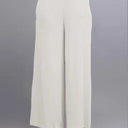 Lyra Off-White Cotton Flared Pants image 1