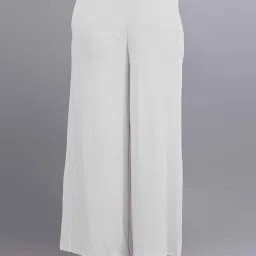 Lyra White Cotton Flared Pants image 1