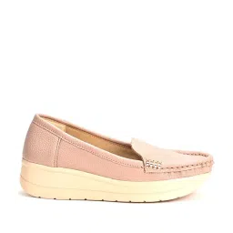 Scentra Women's Nude Wedge Loafers image 1