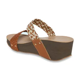 Forever Glam by Pantaloons Women's Tan Casual Wedges image 5