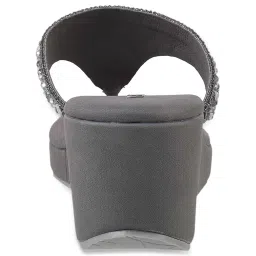 Metro Women's Gun Metal Thong Wedges image 5