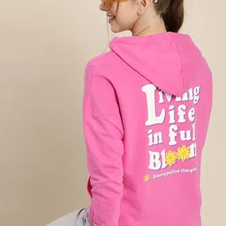 HERE&NOW Pure Cotton Printed Hooded Sweatshirt-picture-21
