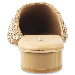 Mochi Women's Antique Gold Mule Shoes image 5