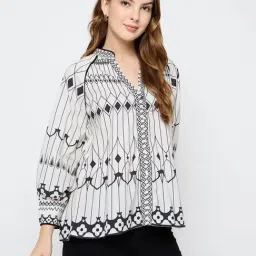 Madame Black Regular Fit Printed Top image 4