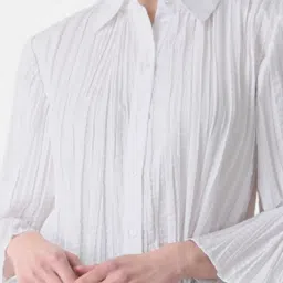 Kazo Pleated Crushed Shirt With Flared Sleeves image 5