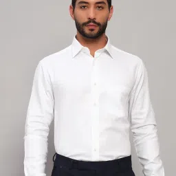Cantabil White Cotton Regular Fit Shirt image 1