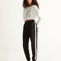 Cover Story White Cotton Printed Crop Sweatshirt image 3