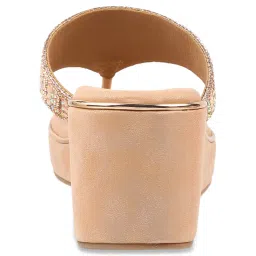 Mochi Women's Rose Gold Thong Wedges image 5