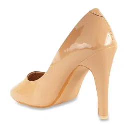 Shoetopia Women's Tan Stiletto Pumps image 5