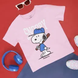 Pantaloons Junior Pink Cotton Printed T-Shirt-image-71