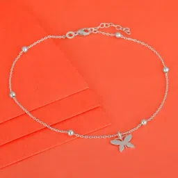 GIVA 92.5 Sterling Silver Butterfly Wings Anklet for Women (Single Anklet)-picture-13