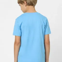 Jack & Jones Junior Boys Light Blue Solid T-Shirt image 2