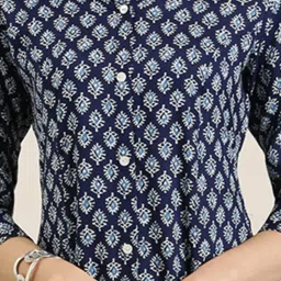 showoffff SHOWOFF Navy Cotton Printed Kurta image 5