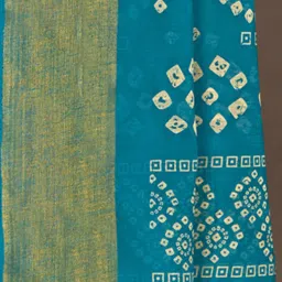 Saree Mall Blue Bandhani Print Saree With Unstitched Blouse image 5