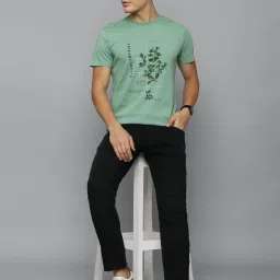 Louis Philippe Jeans Green Cotton Slim Fit Printed T-Shirt image 5