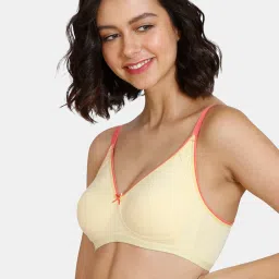 Zivame Light Yellow Wireless Non Padded T-Shirt Bra image 3