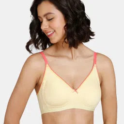 Zivame Light Yellow Wireless Non Padded T-Shirt Bra image 1