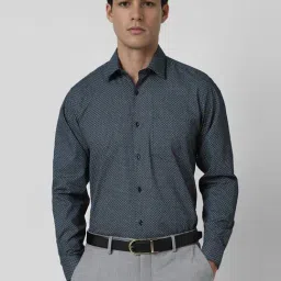 Van Heusen Blue Cotton Regular Fit Printed Shirt-picture-40