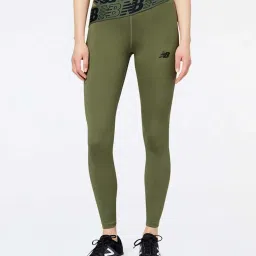 New Balance Olive Green Printed Sports Tights image 1