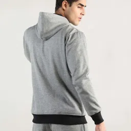 Chkokko Light Grey Regular Fit Sports Hoody image 2
