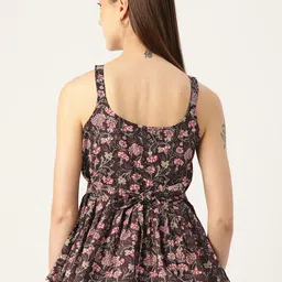 FERANOID Floral Print Pure Cotton Peplum Top image 4