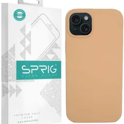 Sprig Liquid Silicone Back Cover for Apple iPhone 15 Plus (Gold) image 1