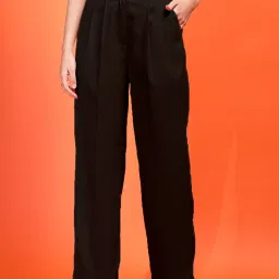 Kotty Black Straight Fit High Rise Pants image 1