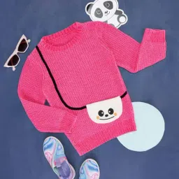 Pantaloons Junior Fuchsia Pink Printed Full Sleeves Sweater-picture-28