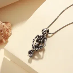 Bold by Priyaasi Sitting Skeleton Black Casual Pendant With Chain for Men-image-22