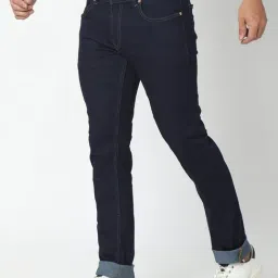 Spykar Navy Cotton Regular Fit Jeans image 3