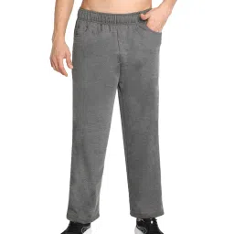 Chkokko Dark Grey Solid Bell Bottom Track Pants image 1