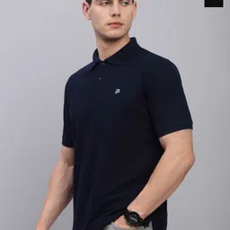 LUX PARKER Men Pack of 2 Solid Polo Collar Cotton T-shirts-picture-34