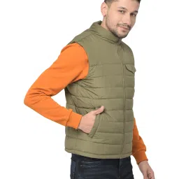 Woodland Light Green High Neck Polyester Jacket image 3