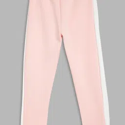 Blue Giraffe Kids Baby Pink & White Color Block Joggers image 2