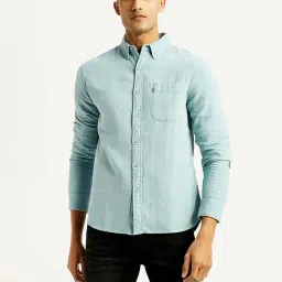 Levi's Light Blue Cotton Slim Fit Shirt-picture-31