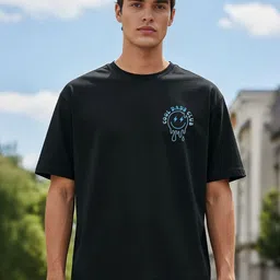 MaverIQ Men Printed Oversized Cotton T-shirt image 4