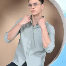 Crimsoune Club Light Green Cotton Slim Fit Shirt-picture-36