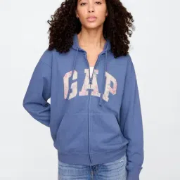 GAP Blue Printed Long Sleeves Hoodie-image-88
