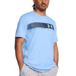 Under Armour Blue Cotton Regular Fit Printed Sports T-Shirt-picture-44
