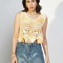 showoffff Showoff Yellow Regular Fit Tops-picture-29