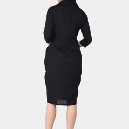 Abhishti Black Cotton A-Line Dress image 2