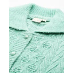 Aarika Sea Green Embellished Regular Fit Cardigan image 5