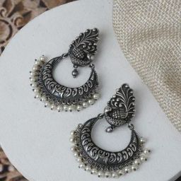 Teejh Ethnic Aashriya Silver Oxidized Chand Bali Earrings-picture-17