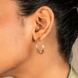 Shaya 92.5 Sterling Silver TGIF Earrings in Gold Plating for Women-picture-13