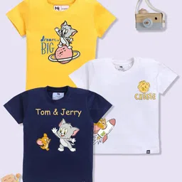 YK X Minute Mirth Boys Set of 3 Assorted Printed Pure Cotton T-shirts-picture-28