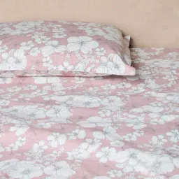 Westside Home Pink Floral Printed King Bed Sheet Set-picture-10