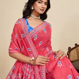 all about you Ethnic Motifs Printed Saree With Unstiched Blouse image 2