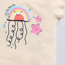 Happy Faces Girls Conversational Print Flutter Sleeves Pure Cotton Top image 5