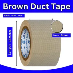 VCR 18 m x 72 mm Waterproof Textile Fibre Brown Duct Tape, 4 Rolls Per Pack image 4